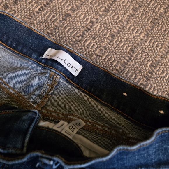 Guc Loft Sz 10 Skinny Women's Jeans W Stitch Details. Slit At Ankle. - Picture 5 of 13